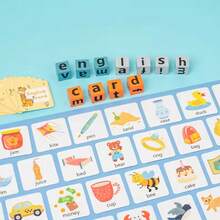 26pcs Alphabet Letter Spelling Word Game, Children's English Learning Tabletop Game, Educational Cognitive Building Blocks Matching Puzzle, Early Learning Thinking Skills Toy - Multicolor - View 7