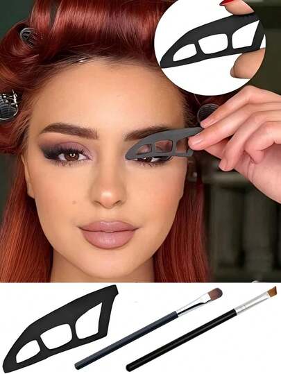 3件套Eytour眼影涂抹工具，专业快速眼影模板，可重复使用的光滑硅胶眼影晕染海绵，完美的眼线工具，适合化妆新手