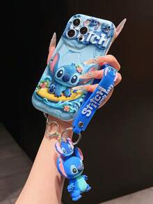 This Disney Stitch Lanyard Phone Case Is Fully Covered In TPU Material. It's Shockproof, Lightweight, And Compatible With IPhone17/16/11/13/15/15 Plus/15 Pro/15 Pro Max/12/14 Pro Max/11 Pro Max/12 Pro/12 Pro Max/13. This Phone Case Makes A Popular Birthday Gift Or Business Gift; It's Durable, Stain- And Fingerprint-Resistant, And Suitable For Both Men And Women. The Set Also Includes A Mickey Mouse Phone Case And A Stitch Plush Bracelet. It's A Perfect Gift For Friends And Family. This Stylish Phone Case Is Fun, Lightweight, And Durable. IPhone17 Pro Max Phone Case, Angel Phone Case. - trắng - Xem 2