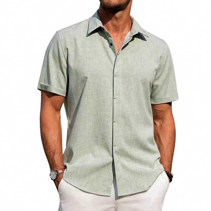 Men Outdoor Shirts - Green - View 1