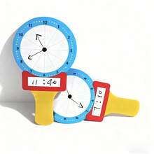 Quixorblex 1 pieza Pizarra blanca reutilizable con forma de reloj de mano - Herramienta de enseñanza reutilizable para la conciencia del tiempo, ayuda de aprendizaje de matemáticas, accesorio de aula Montessori, gadget interactivo para la primera infancia, esencial creativo de vuelta a la escuela para maestros, accesorio de aprendizaje para el hogar y la escuela infantil - Multicolor - Ver 7