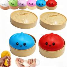 Dumpling Squishy Toy (Her/Him) 1/2 Pack. Soft Bun Squishy Toy, Office Leisure Funny Toy. 2026 New Model Deformable Bread Squeeze Ball, Cute Stress Relief Toy, Suitable Holiday Party Gifts, Party Set - ngẫu nhiên - Xem 11