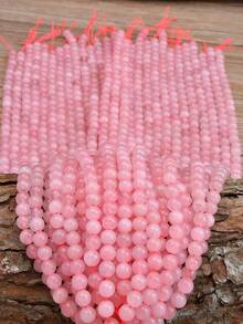 Cuentas sueltas de cuarzo rosa natural para hacer joyas. Cuentas de estilo bohemio de primavera y verano, tamaños de 4/6/8/10 mm, longitud de 38 cm/15 pulgadas. Tonos de rosa suave a lavanda, gemas pulidas suaves para manualidades creativas de collares, pulseras y aretes. Para entusiastas de la artesanía, suministros de cuentas y aficionados al bordado. - Multicolor - Ver 3