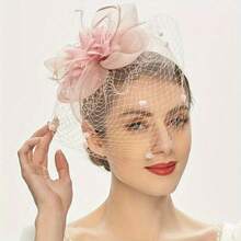 HITYfascinator 1pc Net Derby Hat, Fashionable Headpiece Suitable For Tea Party, Halloween, Birthday, Horse Racing, Wedding, Church And Other Occasions, Comes With Headband And Hair Clip For Two Wearing Options - Multicolor - View 5