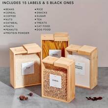 2Pcs Clear Food Storage Jar With Lid Large Capacity Sealed Container For Rice Pasta Flour Oats Pantry Organizer Moisture Proof Insect Resistant Storage Box For Kitchen Countertop Cupboard Home Use Space Saving Dry Food Canister For Restaurant Kitchen Mothers Day Gift - Multicolor - View 11