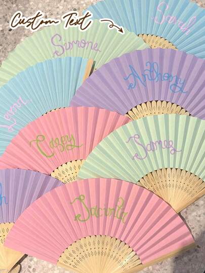Customized Name LOGO Wedding Fan,Classic DIY Fan,Ornamental High-Quality Custom,Personalized,Stylish, Exquisite Custom, Personalized, Unique Ideal Gifts For Her Her, Boyfriend, Girlfriend, Dad, Family, Mom, Friends, Pets, Son, School Students, Daughter, Workers For Anniversaries, For Valentine's Day, For Mother's Day, For Birthdays, For Children's Day, For Graduation, For Weddings, For Father's Day, For Housewarming School, Home, Office Mother's Day Graduation