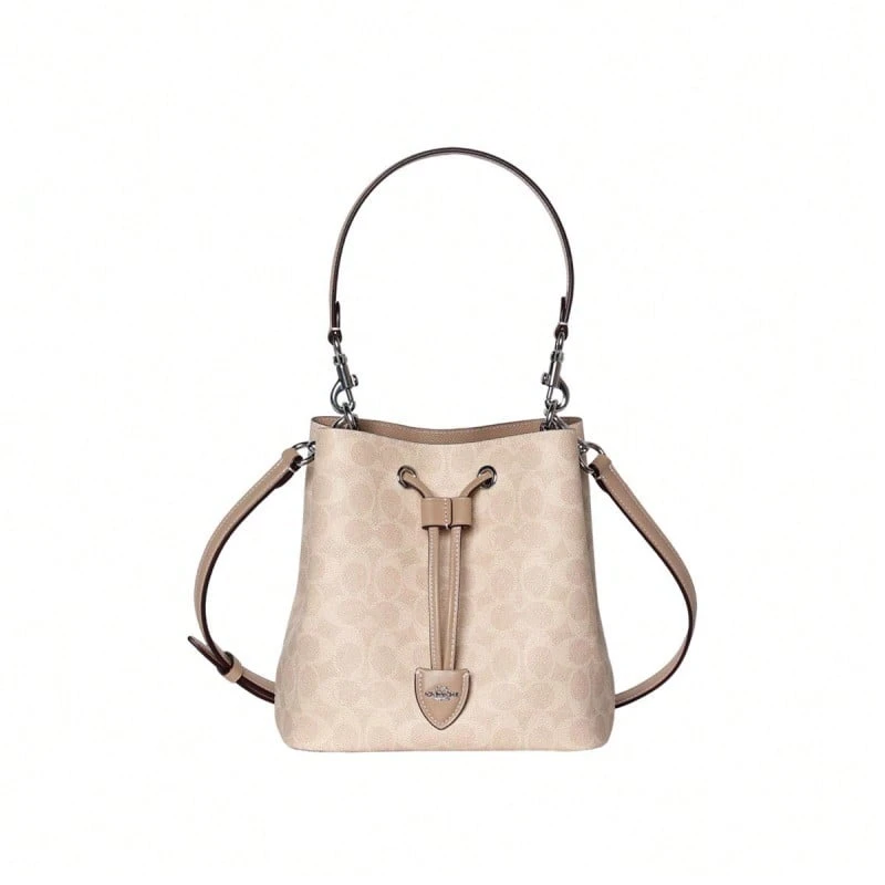 Coach Rowan Printed Women's Single Shoulder Crossbody Handbag CBH07SVPWH - 沙黃色/灰褐色CBH07SVPWH - 查看 1