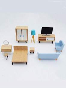 Muebles y decoración para casa de muñecas, adecuados para decorar habitaciones, TV, cama, armario, tocador, sofá y talla grande! - Multicolor - Ver 5
