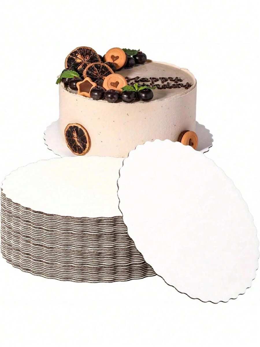 5/10pcs Round White Cake Bases, Ripple Paper Cake Stands, Suitable For Baking, DIY Cakes, Desserts, Wedding Celebrations, Birthday Parties, Snacks, Cupcake Displays, Theme Parties, Cake Decorations, Wedding Parties, Easter, Mother's Day, Father's Day And Other Occasions.
