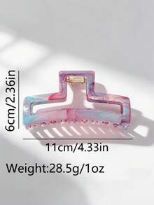 1 Stück/2 Stück/3 Stück Damen Neue 4,33-Zoll Marmormuster Haarspange, Kunststoff strukturierte quadratische Haarspange, modisches Farbverlauf Haarzubehör, perfekt für tägliches Pendeln, Fitness, Dating, Sommerstrandurlaub, es ist das perfekte Sommerferien Geschenk, Haarspange, Krallenclips - Verschiedenfarbig - Übersicht 6