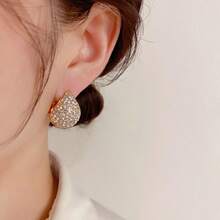 Bông tai hình giọt nước đính pha lê Pave, mạ vàng 14K, trang sức không gây dị ứng, bông tai lấp lánh dành cho nữ dự tiệc cưới và đeo hàng ngày. - Xem 8