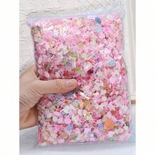 50g/Pack (500-600pcs) 3D Mixed Color Nail Art Decorations, Assorted Shapes Including Hearts, Flowers, Bows, Made Of Resin Material, Flat Bottom, Rhinestone Decor, Suitable For Nail Art DIY, Crafts And Jewelry Making Nails Nail Supplies - Hồng - Xem 1