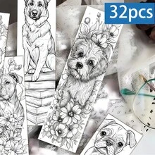 32张涂色书签，情人节礼物、页面分隔符、计划标签的完美之选，爱书人士必备——提供DIY涂色活动 - B - 查看 1