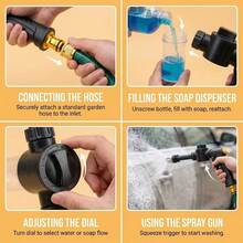 High Pressure Foam Cannon, Multi-Functional Car Wash Water Gun With Foam Bottle, Sturdy Long Handle Adjustable Nozzle, Heavy Duty Foam Blaster For Car, Motorcycle, Garden Cleaning, No Battery Required - A - View 11