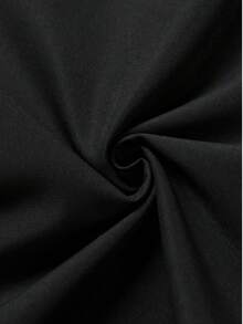 Men's Street Style Loose Fit Joggers, Drawstring Waist, Contrast Color Casual Pants, Suitable For Casual Wear, Bound Edge Trim Comfortable Elastic Waistband Drawstring Sporty Style Contrast Color Fashion Casual Straight Leg Loose Wide Leg Pants. Gym Fashion Suitable As Gift. - Black - View 9