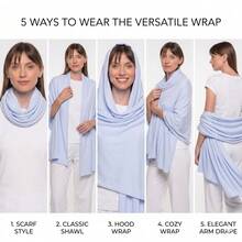 1件装女士夏季降温披肩 - 轻盈透气围巾，防紫外线围巾，旅行毯，多功能优雅配饰 - 灰色 - 查看 2