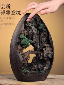 Lư hương trầm chảy ngược cỡ lớn, sang trọng, thích hợp cho nhà ở, văn phòng, phòng khách, lư hương trầm chảy ngược vùng núi cao, lư hương trầm hương gỗ đàn hương, vật trang trí bể cá đa chức năng sáng tạo trong nhà. - 1PC - Xem 5
