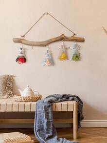 1pc Vintage Driftwood Wall Hook - 5 Hooks, Asymmetric Natural Shape, Rustic Floating Wooden Wall Mounted Hook For Hanging Keys, Kitchen Storage, Bathroom Decor, Ideal For Autumn And Back To School Season, Jewelry Organizer, Home Decor, Household Essential, Great Gift For Women, Men, Mother, Father, Grandparents - Multicolor - View 5