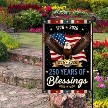 1pc, USA 250th Anniversary Garden Flag, Fireworks 1776-2026 Yard Decor, America 250 Years Freedom Outdoor Flag, Patriotic Celebration Sign 12x18 Inch, Perfect For Yard Decor, And Celebrate Decorations, Home And Scene, No Flagpole Included - Style-A - 查看 3