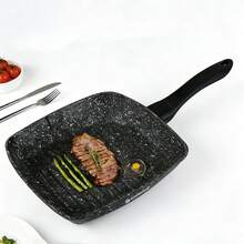 24CM Non-Stick Square Frying Pan Set, Granite Coated Skillet With Glass Lid, Multipurpose Cooking Pan,Non Stick Cooking Pan,Cookware Set,Suitable For Induction & Gas Hob, Kitchen Cookware For Steak, Pancakes & Daily Cooking - View 12