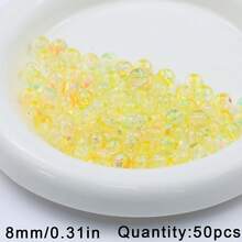 50颗半透明亚克力彩绘珠，DIY首饰制作材料，可用于制作项链、手链、耳环等。 - diy亞克力串珠 - 查看 13