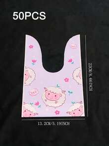 50/20/10个羊耳朵造型礼品袋，设计可爱，印花糖果袋，适合宰牲节派对、生日派对和婴儿派对。 - 小羊 - 查看 9