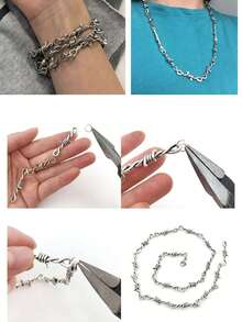 20pcs Zinc Alloy Thorn Pendant DIY Connector, Punk Style Necklace DIY Jewelry Accessories - Antique Silver - View 3