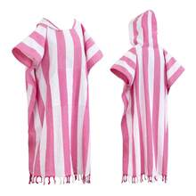 1pc Hooded Towel, Turkish Beach Towel, Bathrobe, Large Anti-Sand Surfing Cloak, Lightweight Soft Super Absorbent, Suitable For Swimming, Beach Surfing, Bathroom Accessories, Beach Essential - Multicolor - View 35