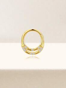 1 pieza Joyería de piercing de ombligo de mujer chapada en oro de plata esterlina 925 - soltero - Ver 6