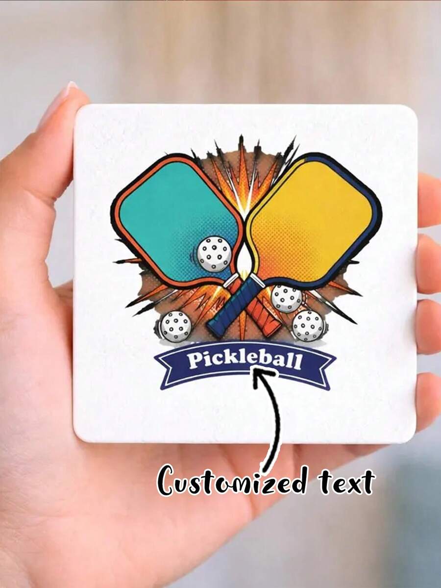Đế lót ly chủ đề Pickleball | Thiết kế hình vợt và bóng Pickleball, thích hợp làm quà tặng cho đội hoặc làm quà lưu niệm. - Nhiều màu - Xem 1