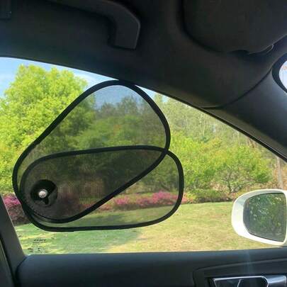 Adjustable Car Side Window Sun Shade, Car Black Adhesive Static Sunshade Curtain, Sun Visor, Heat Insulation, Clear Vision, Easy Installation, Suitable For SUV/Pickup