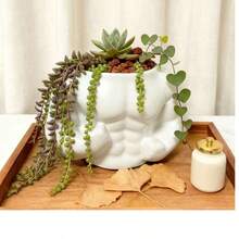 Vaso portapiante a forma di braccio muscoloso 3D, vaso in resina divertente e creativo per piante grasse, decorazione da scrivania unica per piccole piante, cactus, decorazione per la casa e l'ufficio, idea regalo - vaso di fiori - Visualizzare 5