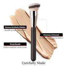 Unisex Fashion Pearlescent Handle Soft Dense Bristle Concealer Brush And Foundation Brush, Used For Concealing, Contouring, Blending Powder, Liquid, Cream Cosmetics - Black - View 3