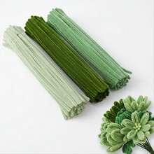 150/300 قطعة من منظفات الأنابيب الخضراء، 3 درجات مختلفة من اللون الأخضر، سيقان الشينيل، منظفات أنابيب حرفية ناعمة للفنون والحرف اليدوية، مثالية لصنع الزهور والحيوانات والديكورات - متعدد الألوان - مشاهدة 12