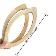 2pcs Colorful Wooden Handles, Oval Shape Decorative Handles, Suitable For Crochet Bags, Beach Bags, Handbags, DIY Wallet Making - Multicolor - View 3