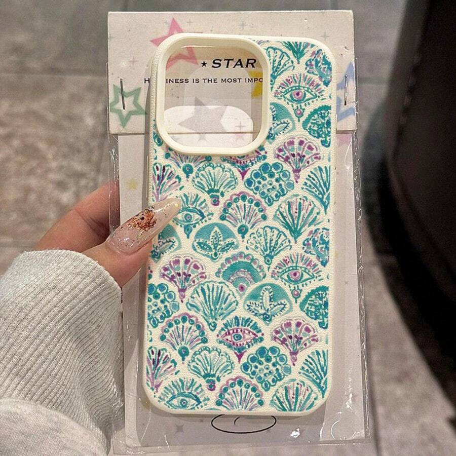 1pc TPU Material Blue & Purple Magic Eye Pattern Full Screen Phone Case Compatible With Iphone 17 Pro Max/17/16 Pro Max/15/13/12/11, S20 FE/A15/S24/A55, Note 11/Note 12/Note 13 Pro, Shock-Proof Soft Protective Cover