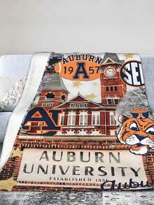 Auburn Merch University Tigers Throw Blanket Warm Blankets Breathable Air Conditioner Blanket For Car Classic Outdoor Blankets For Picnic For All Season - Black - View 3