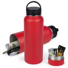 Botella de agua segura de 24 onzas, botella de agua de acero inoxidable con compartimento oculto, la botella mantiene a salvo tus objetos de valor como dinero, llaves y joyas - A - Ver 8