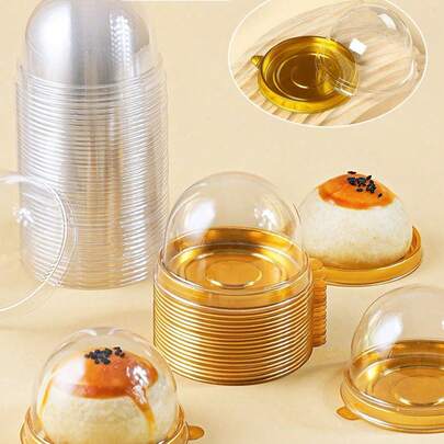 50 hộp đựng bánh trứng tart tròn dày, trong suốt, đơn giản và trang nhã, có nắp đậy, chất liệu nhựa PET, bền, chống bụi, giữ tươi, khay đựng bánh ngọt, bánh nướng riêng lẻ, thích hợp cho sử dụng thương mại và gia đình, quà tặng sinh nhật, đám cưới, tốt nghiệp, năm mới.