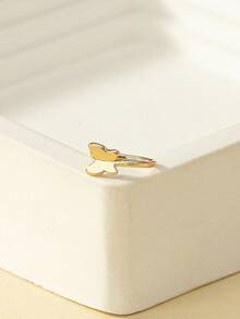 1pc Fashionable Minimalist Butterfly Design Metal Nose Clip For Women - 黃金 - 查看 3