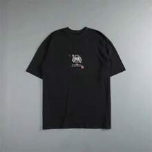 Darcsport T-Shirt, Pure Cotton, Short-Sleeved, Summer, , Loose Fit, Unisex, Large Size Tee - T06 Black - View 5