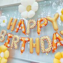 16-Inch Theme Happy Birthday Banner, Purple/Pink/Blue Fabric Printed Balloons, Yellow Daisy Print And Fluorescent Color, Reusable Party Balloons, Ideal For Birthday Party Decoration, Decorative Balloons, Party Balloons For Boys, Girls And Adults - View 8