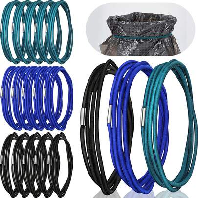 3pcs Elastic Bands For Trash Cans, Trash Bag Fixers With Strong Elasticity, Suitable For Home, Office, School Indoor And Outdoor Use. Elastic Cords, Tools & Home Decor. Convenient And Practical, Sturdy .
