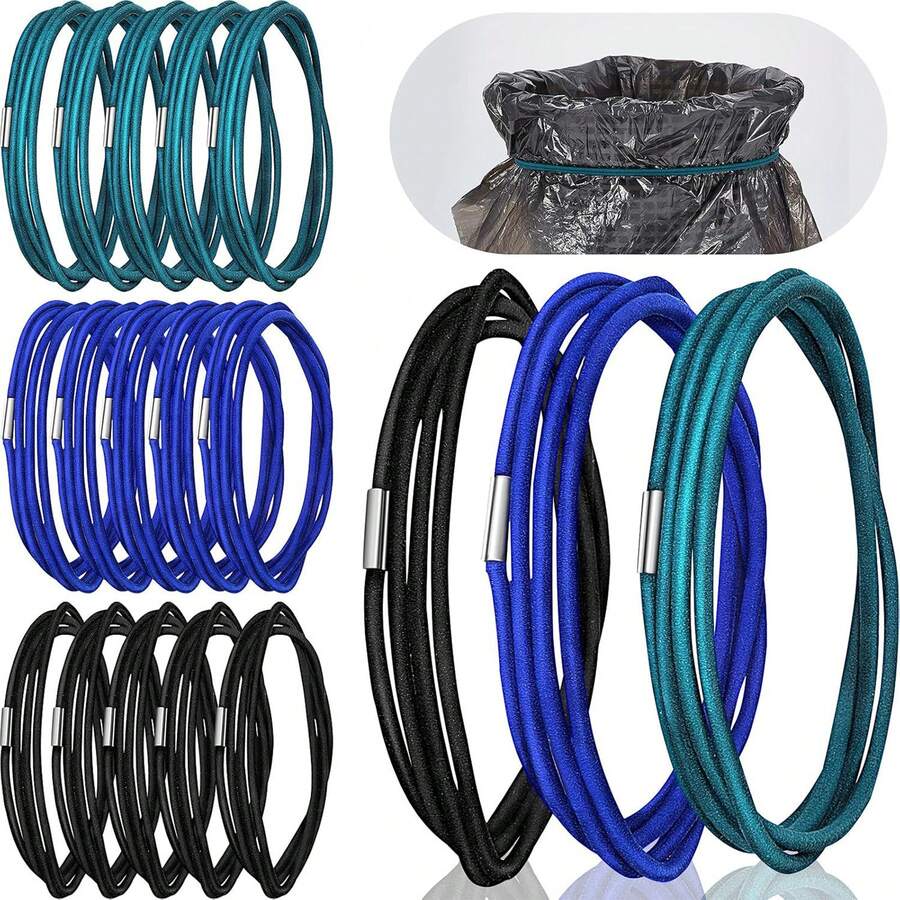 3pcs Elastic Bands For Trash Cans, Trash Bag Fixers With Strong Elasticity, Suitable For Home, Office, School Indoor And Outdoor Use. Elastic Cords, Tools & Home Decor. Convenient And Practical, Sturdy .