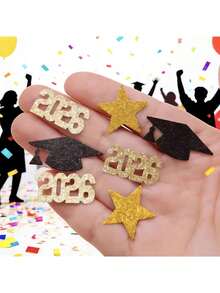 100pcs/Pack Graduation Cap Star Confetti, Multicolor Paper Confetti For Graduation Party Decoration, Suitable For Graduation Season Desktop Decor And Event Celebration - Multiple Styles - View 2