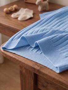Suéter polo de manga corta con media cremallera, de punto de cable, unicolor, estilo universitario para niños, ligero, adecuado para uso diario escolar en verano y otoño - Azul - Ver 7