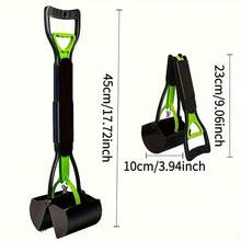 Foldable Portable Dog Poop Scooper, Dog Cleaning Supplies, ABS Plastic, Powerful Serrated Jaw, Available In Long And Short Versions, 2 Color Options, High-Quality Steel Spring, Portable Design, Easy To Use On Grass And Gravel, Dog Waste Picker - View 2