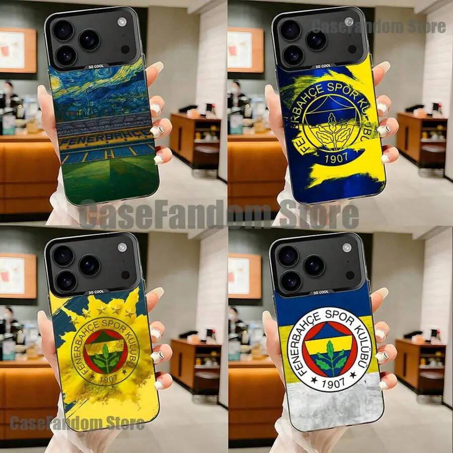 Funda Protectora Anti-Golpes Negra Mate para Phone17,16,15,14,13,12,11,Pro,MAX,Plus,DesignF-FenerbahceS-E17Air - z5 - Ver 1