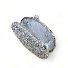 Clutch Bag Party Crystal Stones Weddings Bridesmaids - 銀色 - 查看 3