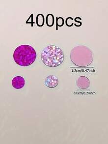 400pcs Pink Laser Sequins Round Confetti, PVC Material, Versatile, Party Decoration Sprinkle, Suitable For Celebration Events And Holidays - Purple - View 7